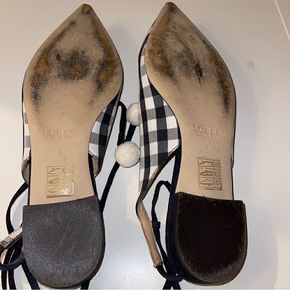 J. Crew Slingback Gingham Lace-Up Flats - Picture 2 of 4